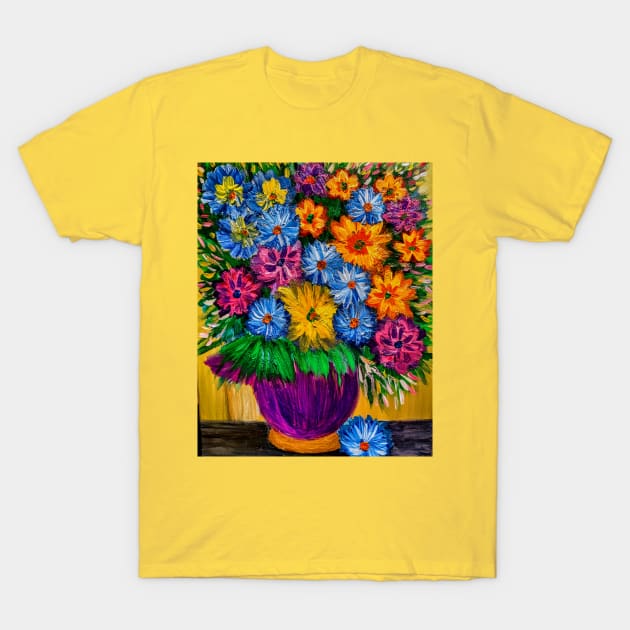 Fun and colorful abstract flowers T-Shirt by kkartwork